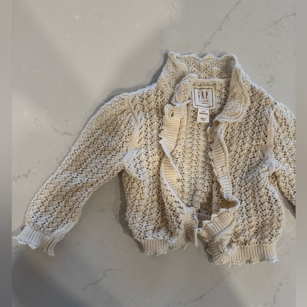 GAP Kids Ivory Knit Cardigan